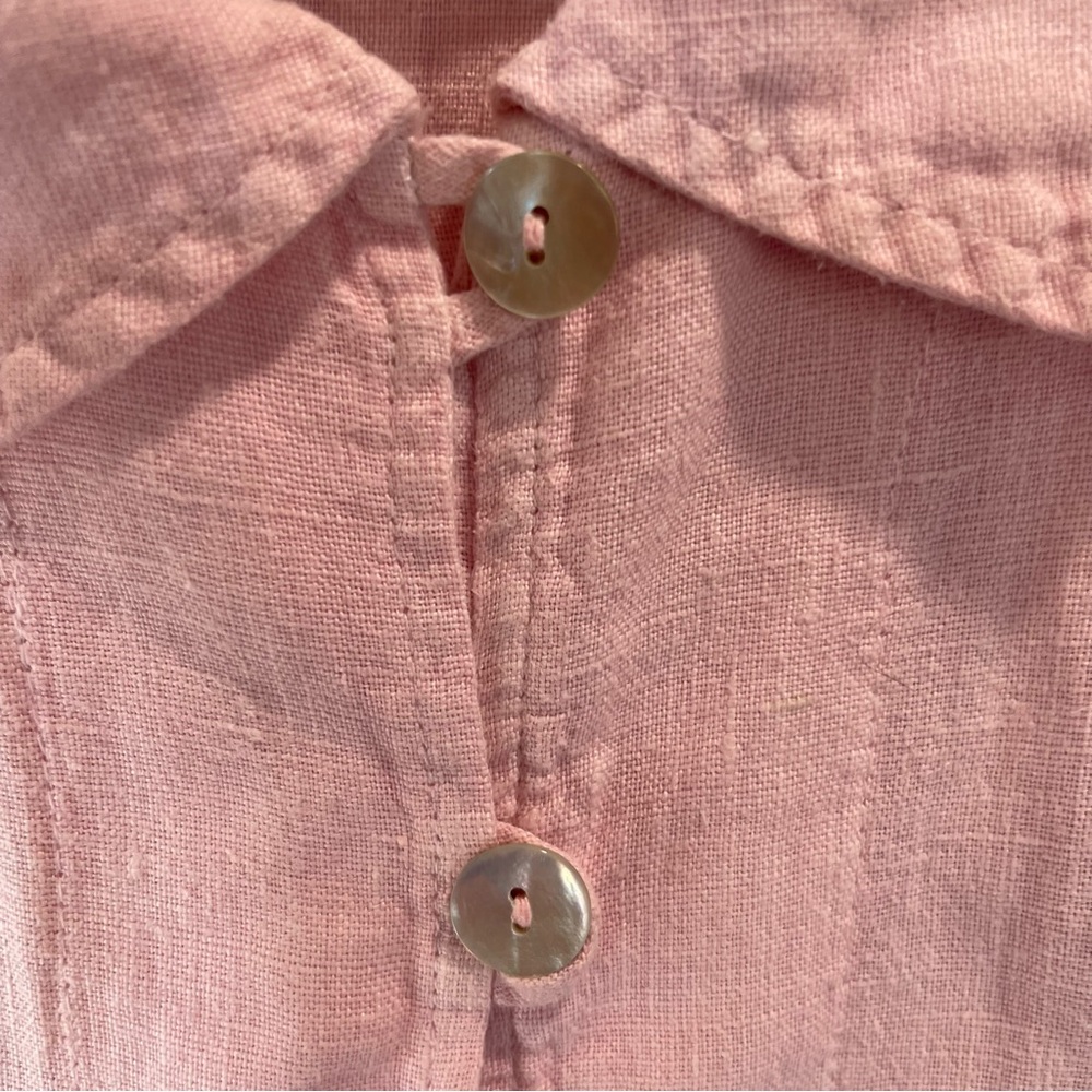 Mosaic USA 100% Linen Pink Button Down Size L - Picture 4 of 6